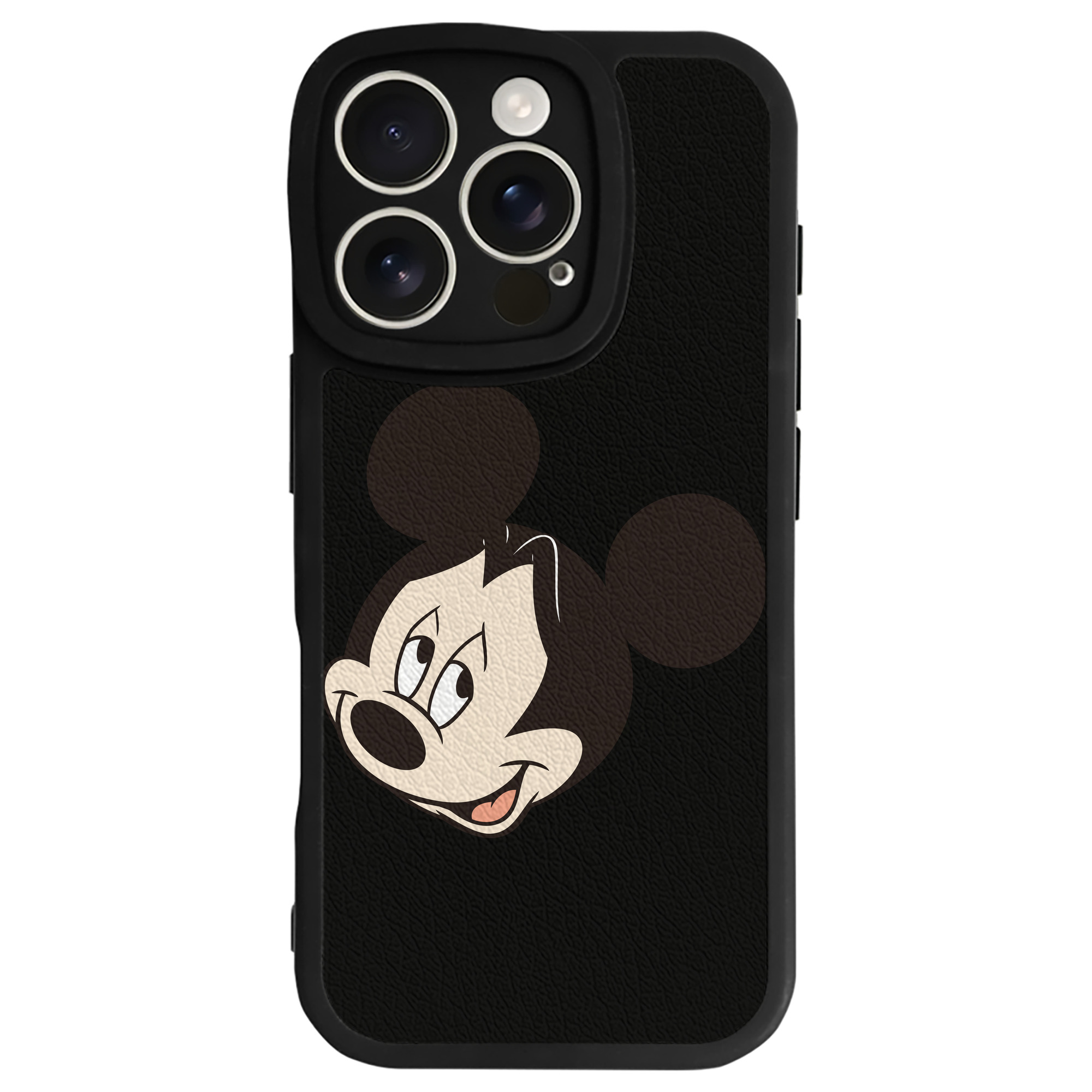（画像用） ミッキーマウス Mickey Mouse 【iPhone 16シリーズ対応】シリコンスマホケース（レザー調） 材質：シリコン